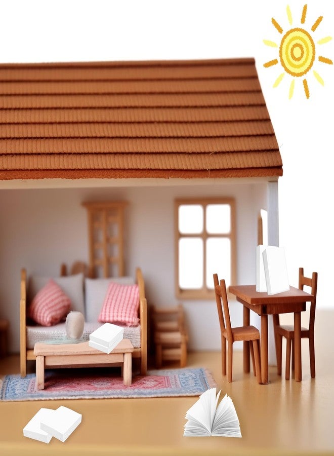 LUFEEMGA 100PCS 1:12 White Book Miniatures Set, Mini Blank Book Dollhouse Tiny Notebook Toy for Mini House, DIY Crafting - Image 4
